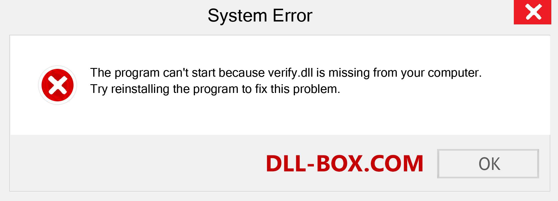  verify.dll file is missing?. Download for Windows 7, 8, 10 - Fix  verify dll Missing Error on Windows, photos, images